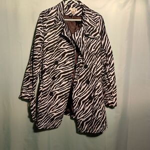 women Zebra stripe button down coat 1x Vertigo paris